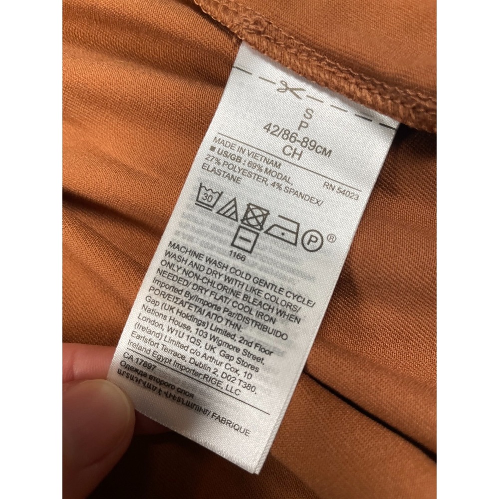 Banana Republic Dress Womens Small Orange Tank Midi Modal Belted Boho Beach NEW - Picture 6 of 11